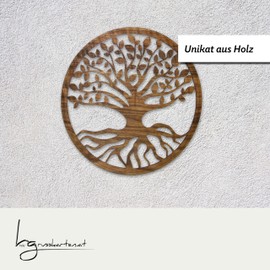 Holzgrusskarten.at Wall Decoration - Tree of Life - Wall Pictures Living Room Decoration, Hanging Window Decoration, Tree of Life, Gifts for Women - Made of Walnut Wood - 30 cm