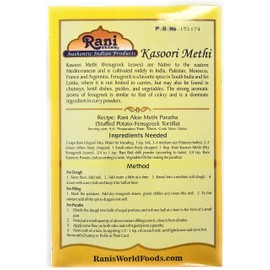 Rani Fenugreek Leaves Dried (Kasoori Methi) 3.5oz (100g) ~ All Natural | Vegan | Gluten Friendly | NON-GMO | Indian Origin