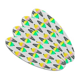 Ice Cream Cones Pattern Double-Sided Oval Nail File Emery Board Set 4 Pack