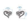 50pcs Antique Silver Filigree Love Heart Charms Tibetan Alloy Floating