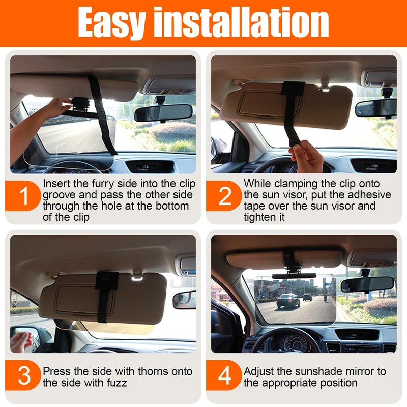 ZIMISI Sun Visor Extender for Cars, 180° Adjustable Anti-Glare Polarized