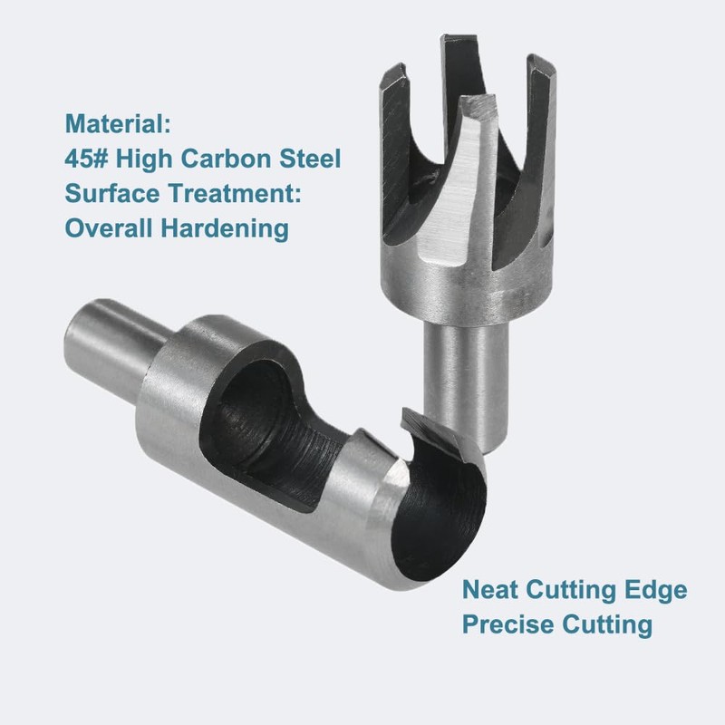 CUKCIC Wood Plug Hole Cutter High Carbon Steel Cork Drill
