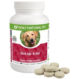 Only Natural Pet Get Up & Go Herbal Joint Support Supplement for Dogs - Holistically Formulated with Corydalis & Turmeric Hip & Joint Daily Vitamin - Turkey Flavor 90 Chewable Tablets