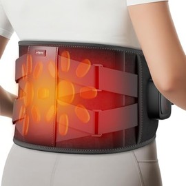Comfytemp Far Infrared Cordless Heating Pad for Back, FSA Eligible HSA 17 Tourmaline Stones FIR Wireless Portable Rechargeable Heated Waist Belt, Fathers Day for Dad Men, 3 Heat 15-45mins (No Massage)