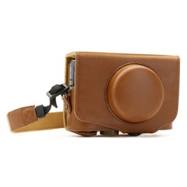 MegaGear MG1175 Canon PowerShot SX740 HS, SX730 HS Ever Ready Leather Camera Case with Strap - Light Brown