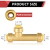 (Pack of 2) EFIELD 1/2-Inch Slip Tee Push-Fit Brass Fittings