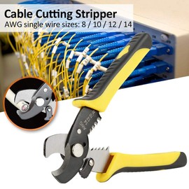 Wire Cutter, 2 in 1 Cable Cutter Wire Cutter Pliers Power Tool for Electricians RT-6065 Cutting and Stripping 2-in-1 Functions