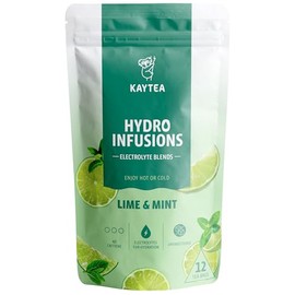 KAYTEA Lime & Mint Hydro Infusion - No Caffeine, Zero Sugar & Calorie Lime & Mint Tea with Hydrating Electrolytes - Unsweetened Herbal Selection, Pack of 12 Tea Bags