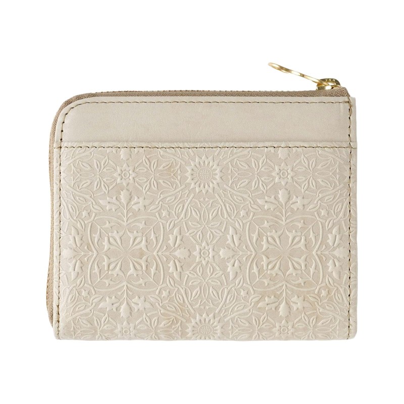 HIRAMEKI. Morris L-Shaped Zipper Wallet Cowhide Embossed William Morris Art