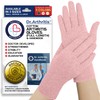 Doctor Developed Full Length Cotton Arthritis Gloves & Handbook (Pink,