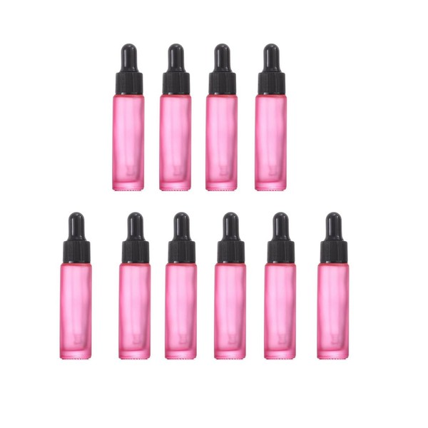 YORROR 10 Pcs 10ml Frosted Pink Thick Glass Essential Oil