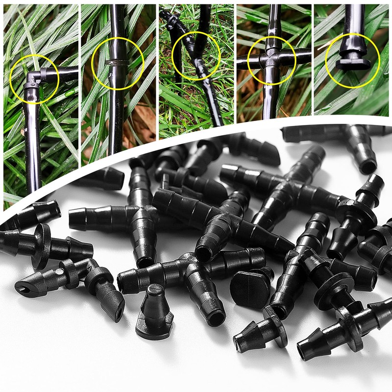 VooGenzek 282 Pieces 4/7 mm Irrigation Connector, Hose Connector for