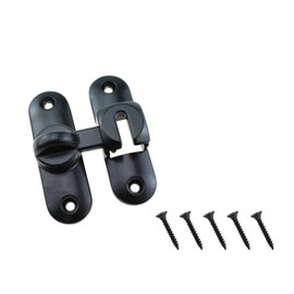 SQXBK 79mm Black 90 Degree Door Bolt Anti Theft Buckle Door Hasp Latch Lock Hardware for Barn Door Cabinet Bathroom Garage Door