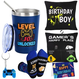 10 Year Old Boy Birthday Gift Ideas, Funny Gamer Birthday Gift Baskets for 10th Teenage Boys, Ten Gamepad Birthday Gifts Ideas for Boys Son Grandson Nephew Friend Birthday Video Game Lovers