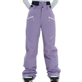 HIGH EXPERIENCE Ski Pants Snow Snowboard Pants Waterproof Insulated Baggy Windproof Hiking Winter Warm for Men Women (Light Purple, Small)