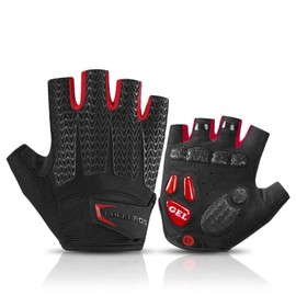 ROCKBROS Cycling Gloves, For Spring and Summer, Finger Cutting Gloves, Bicycle Gel Pad, Shock Absorption, Abrasion Resistant, Breathable, Anti-Slip, Sweat Absorbent, Quick Drying, Easy to Put on and
