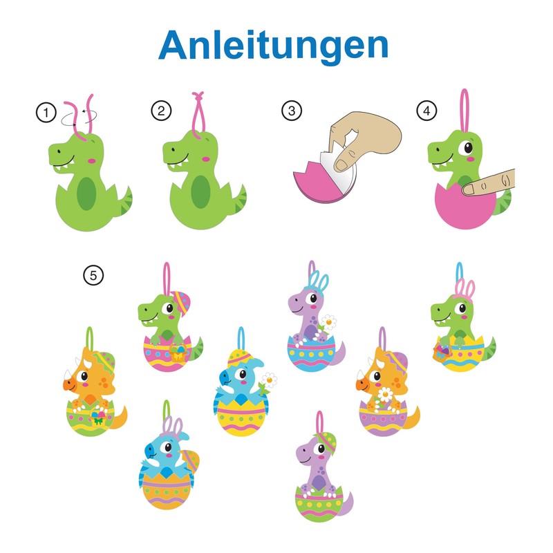 Baker Ross FX532 Dinosaur Easter Egg Decoration Sets - 8