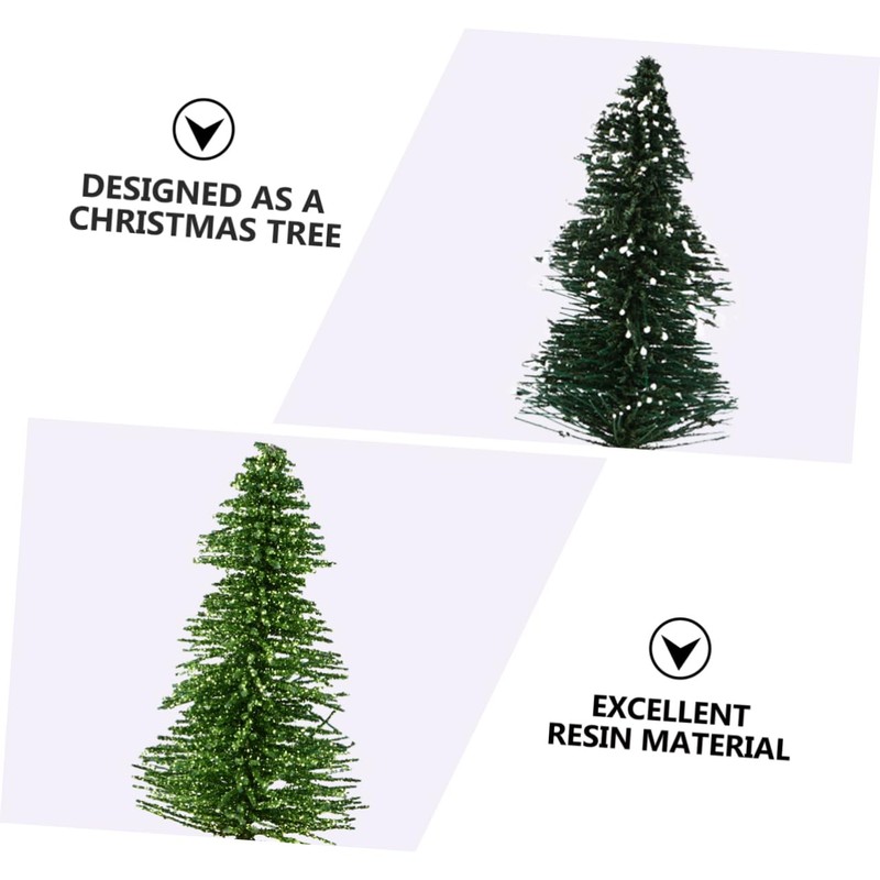 Ipetboom 12 Pieces Miniature Emulation Pine Trees with Base for