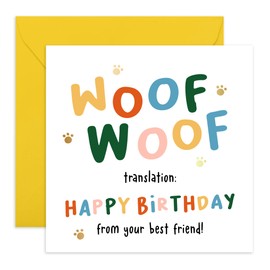 CENTRAL 23 'Woof Woof!' Dog Mom & Dad Birthday Card - Pet Owner Card - Comes with Fun Stickers