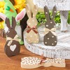 4 PCS Easter Bunny Wood Signs Farmhouse Wooden Bunny Table