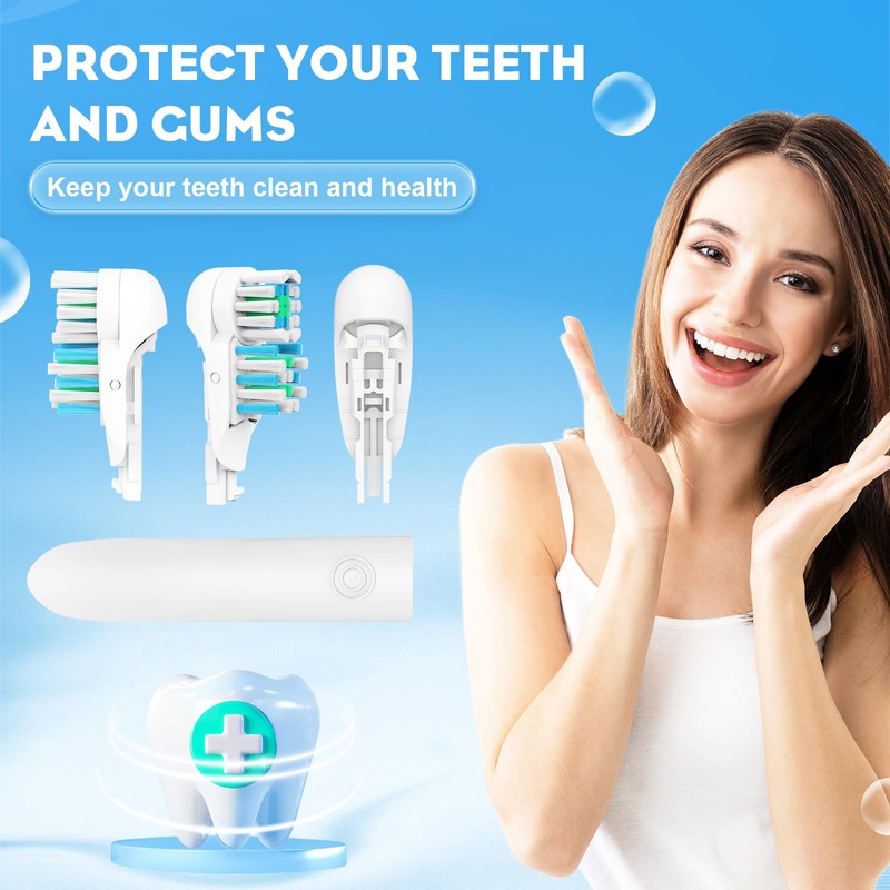 8 Pack Electric Toothbrush Heads Replacement Sensitive Dual Clean Rotating