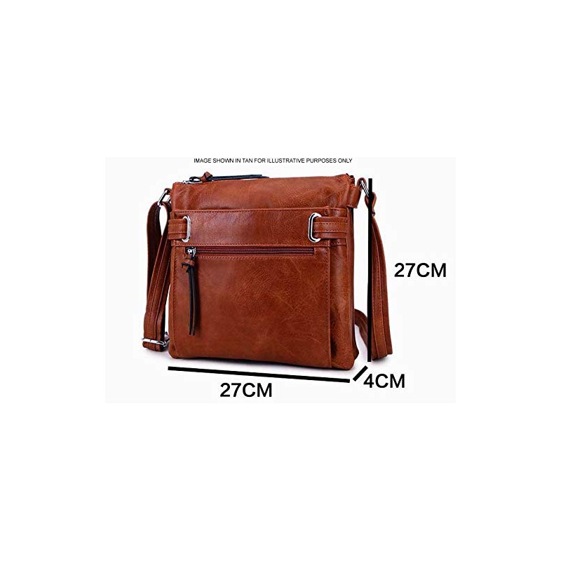 The Accessory Co. Womens Cross Body Bag Messenger Multi Compartment