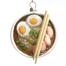 Unbranded Pho Noodle Soup Glass Ornament Ramen Asian Food Chinese Japanese Vegetable Egg