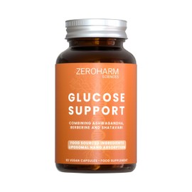 ZEROHARM Glucose Support – Herbal Supplement with Balck Plum, Shatavari, Ashwagandha, Berberine – Liposomal Absorption – Food Sourced Ingredients for Men & Women – 60 Vegan Capsules