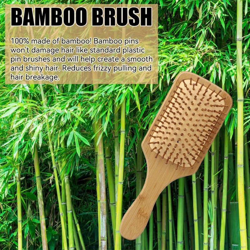 Bamboo Hair Brush, Natural Bamboo, Especially Suitable for Combing Thick