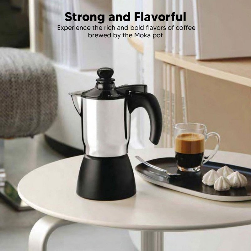 150ml Moka Pot Stovetop Coffee Maker Makes Real Italian Coffee