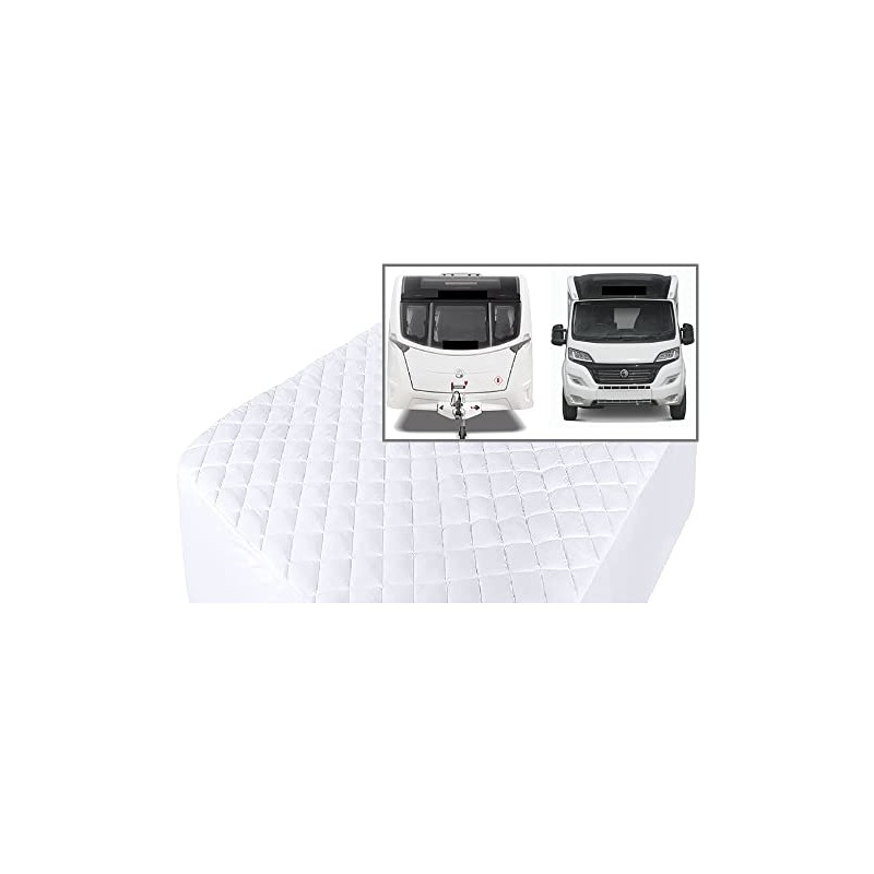 CARAVAN/MOTOR HOME ISLAND BED WATERPROOF QUILTED FITTED MATTRESS PROTECTOR (Hand