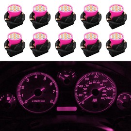 Lyxheth 10PCS T10 194 168 LED Dash Instrument Light Bulbs with Twist Lock Socket, Dashboard Light, Bright Panel Gauge Cluster Dashboard Bulb, 8-SMD LED Car Replacement Bulbs for Cars (Pink)