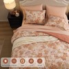 BLOOMHAVEN Queen Comforter Set -7 Pieces Terrecotta Floral Comforter Set