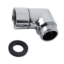 Hand Shower Adapter 90 Degree, Shower Hose Adapter, Joint Piece Shower Head, Angle Piece for Hand Shower, Swivel Shower Head Adapter, Adapter for Shower Hose, with Rubber Seal (Silver)