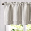 jinchan Linen Valance Curtain Striped Valance for Windows 18 Inch