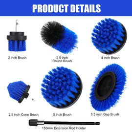 Wothfav Bohrbürste, 16-teilig, Reinigungsbürste Wothfav Autowaschbürste, 16PCS Auto Reinigungsset Autopflege Set für Außen- und Innenraum, Auto Pinsel Auto Reinigungspinsel auch für Motorrad