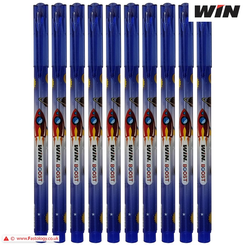 WIN Boost-ST Gel Pens, BLUE, 0.7mm Fine Point, Pack of