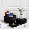 Red Co. Set of 3 Glossy Black Acrylic Cube Display