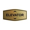 Fancy Elevator Up & Down Arrows Sign (Brushed Gold) -
