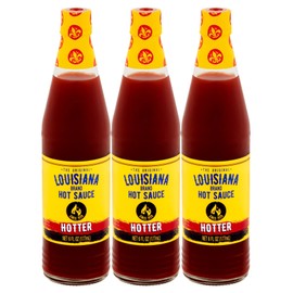 Louisiana Brand Hot Sauce, Hotter Hot Sauce (6 Fl Oz (Pack of 3))