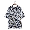Chunoy Women Leopard Printed Lightweight Kimono Cardigan Half Sleeve Shawl