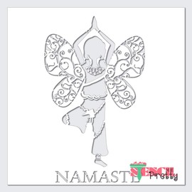 Namaste Girl with Butterfly Wings Yoga Stencil Best Vinyl Large Stencils for Painting on Wood, Canvas, Wall, etc.-XL3 (18" x 30")| Ultra Thick Exhibit Grade White Color Material