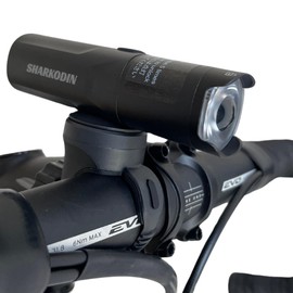 SHARKODIN M03-400 Bike Headlight Rechargeable, Rotating Lens Anti-Glare Bicycle Light for Night Riding for MTB Road Gravel Folding Bike, Compatible with Garmin/GoPro Mount (400 Lumens - 2000 mAh)