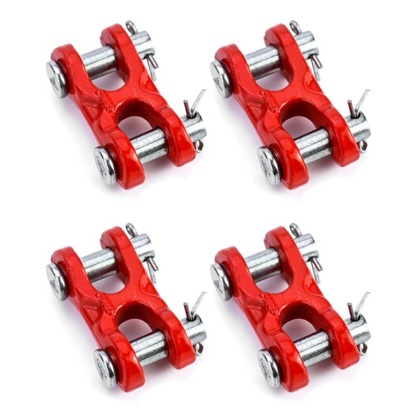 QWORK 3/8 Inches Twin Clevis Safety Chain Repair Links, 4