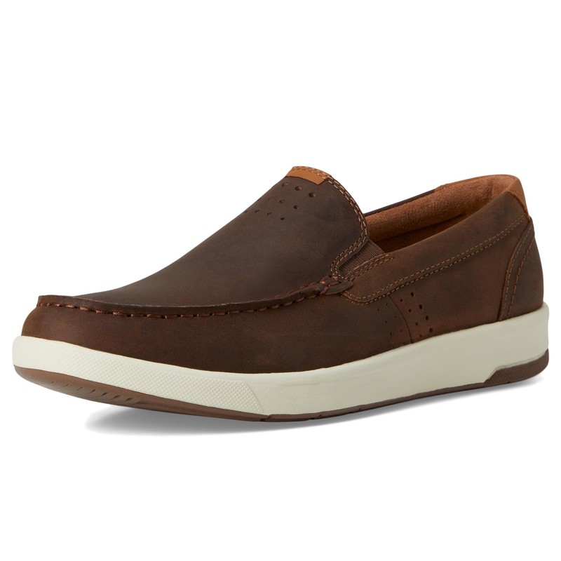 Florsheim Men's Crossover Moc Toe Slip-On Brown Pull Up 10.5