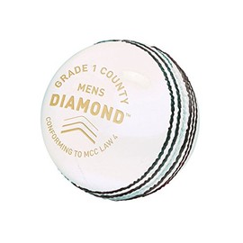 Gunn & Moore GM Leather Cricket Match Ball, Diamond Grade 1 County, White, Senior/Adult/Mens & Boys Aged 13 and Over