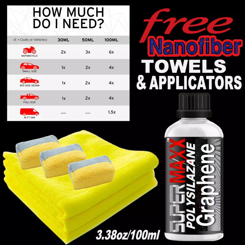 Platinum GRAPHENE 10 YEAR ADVANCED SUPERMAXX CERAMIC CAR COATING "3.38OZ/100ML"