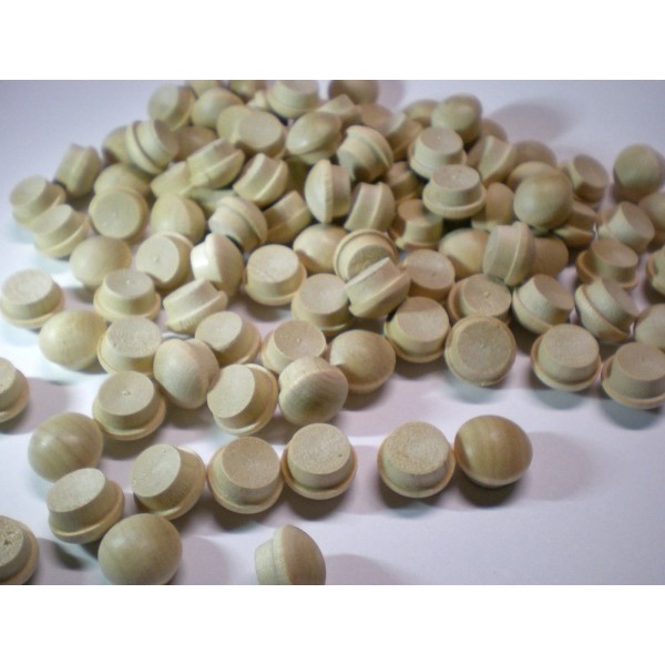 Unbranded SCREW HOLE WOOD BUTTONS 100 PIECES FITS 1/2" HOLE