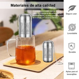 RYEWGRV Colador de Especias, Juego de 2 Infusor de Té de Acero Inoxidable, Filtro de Té de Malla Extra Fina, Infusores de Té Reutilizable para Preparar Té Suelto, Especias y Condimentos