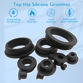 BOPOREAE 15 Pcs 3/4" Drill Hole, 3/8" ID Silicone Rubber Grommets for Wiring, Automotive Firewall Hole Plug, Top Hat Metal Wall Drywall Grommets for Vinyl Tubing in Hydroponic Irrigation Systems